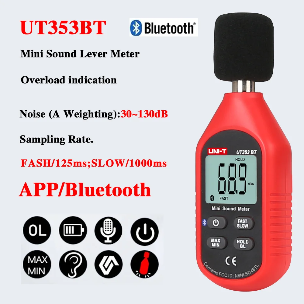 UNI-T UT353 Цифровой шумомер Bluetooth
UNI-T UT353 Цифровой шумомер Bluetooth