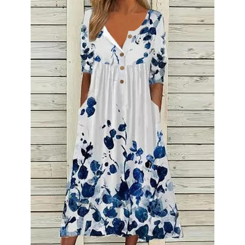 2023 Autumn Printed Women's Long Dress O-neck A-line Pocket Elegant Dresses Female Spring New Loose Casual Beach Clothes Ladies
2023 Autumn Printed Women's Long Dress O-neck A-line Pocket Elegant Dresses Female Spring New Loose Casual Beach Clothes Ladies
