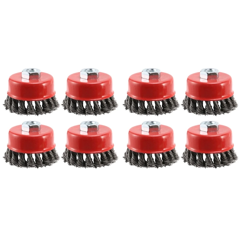 3Inch Twist Knot Wire Wheel Cup Brush For Any Angle Grinder With M14 Thread For Remove Paint Scale Rust Deburring,8 Pack
3Inch Twist Knot Wire Wheel Cup Brush For Any Angle Grinder With M14 Thread For Remove Paint Scale Rust Deburring,8 Pack