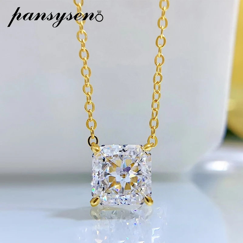 PANSYSEN 925 Sterling Silver 4ct Ice Cut Simulated Moissanite Diamond Chain Pendant Necklaces for Women Fine Jewelry Wholesale
PANSYSEN 925 Sterling Silver 4ct Ice Cut Simulated Moissanite Diamond Chain Pendant Necklaces for Women Fine Jewelry Wholesale