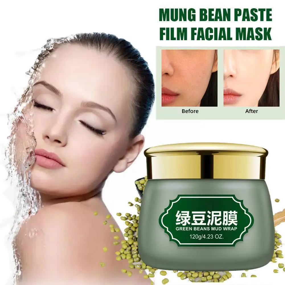 

Face Cleansing Mung Bean Mud Peeling Acne Blackhead Pore Care Creams Remover Contractive Treatment Hydrating Whitening Mask K9Z4