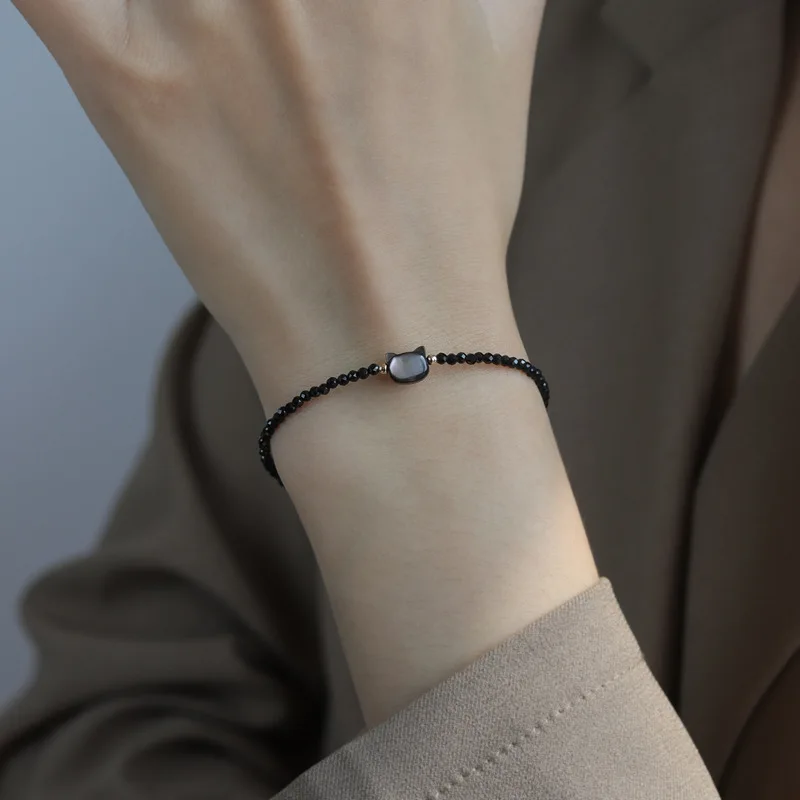 14k Gold Plated Natural White/Black Crystal Cut Beads Shell Cat Charm Beaded Bracelet for Women Girls Friendship Jewelry YBR1009
14k Gold Plated Natural White/Black Crystal Cut Beads Shell Cat Charm Beaded Bracelet for Women Girls Friendship Jewelry YBR1009