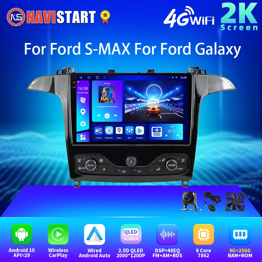 NAVISTART 2K 2000*1200 Car Radio For Ford S Max S-MAX 2006-2015 For Ford Galaxy 2014 Android Auto Carplay DSP RDS GPS Multimedia
NAVISTART 2K 2000*1200 Car Radio For Ford S Max S-MAX 2006-2015 For Ford Galaxy 2014 Android Auto Carplay DSP RDS GPS Multimedia