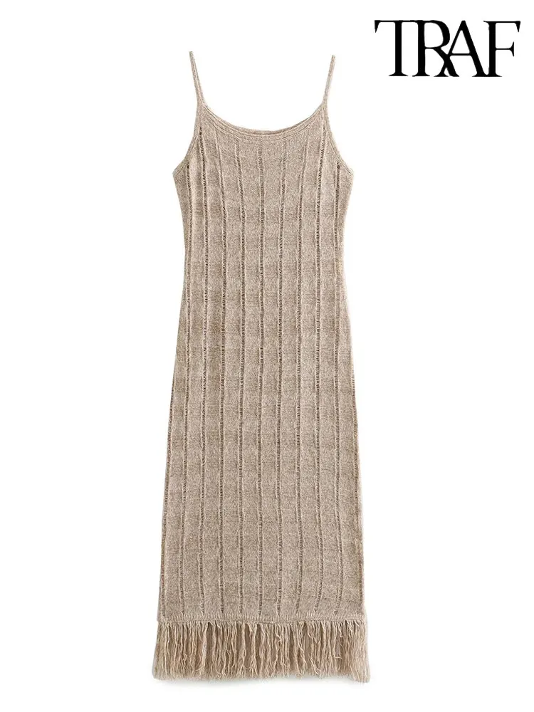 TRAF Slip Knitted Dresses for Women Backless Long Dress Woman Tassel Bodycon Summer Dress Women 2023 Sexy Midi Party Dresses
TRAF Slip Knitted Dresses for Women Backless Long Dress Woman Tassel Bodycon Summer Dress Women 2023 Sexy Midi Party Dresses
