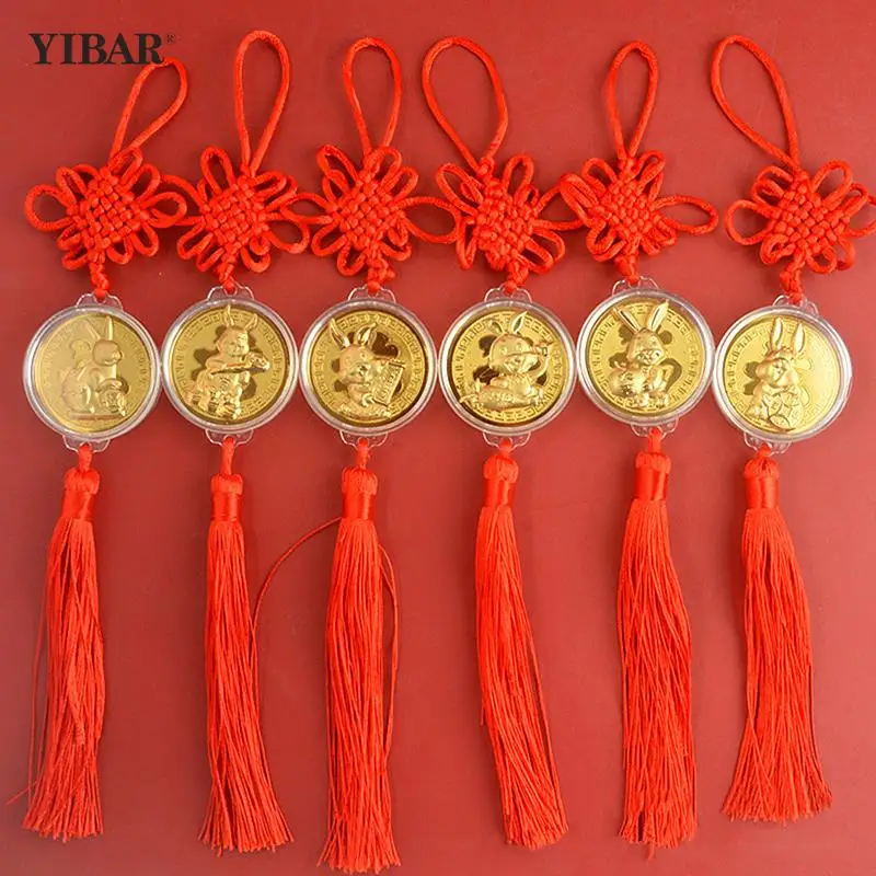 

Китайский сувенир, монета в виде знака зодиака, подвеска в виде кролика, украшение для дома, подарки