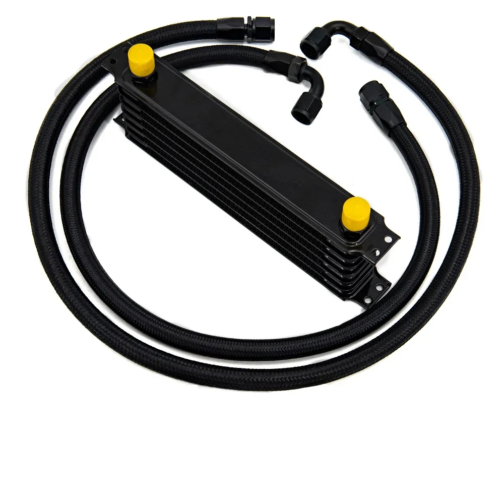 Черный 7-рядный масляный радиатор с 2 нейлоновыми шлангами AN10 в оплетке из нержавеющей стали
Черный 7-рядный масляный радиатор с 2 нейлоновыми шлангами AN10 в оплетке из нержавеющей стали