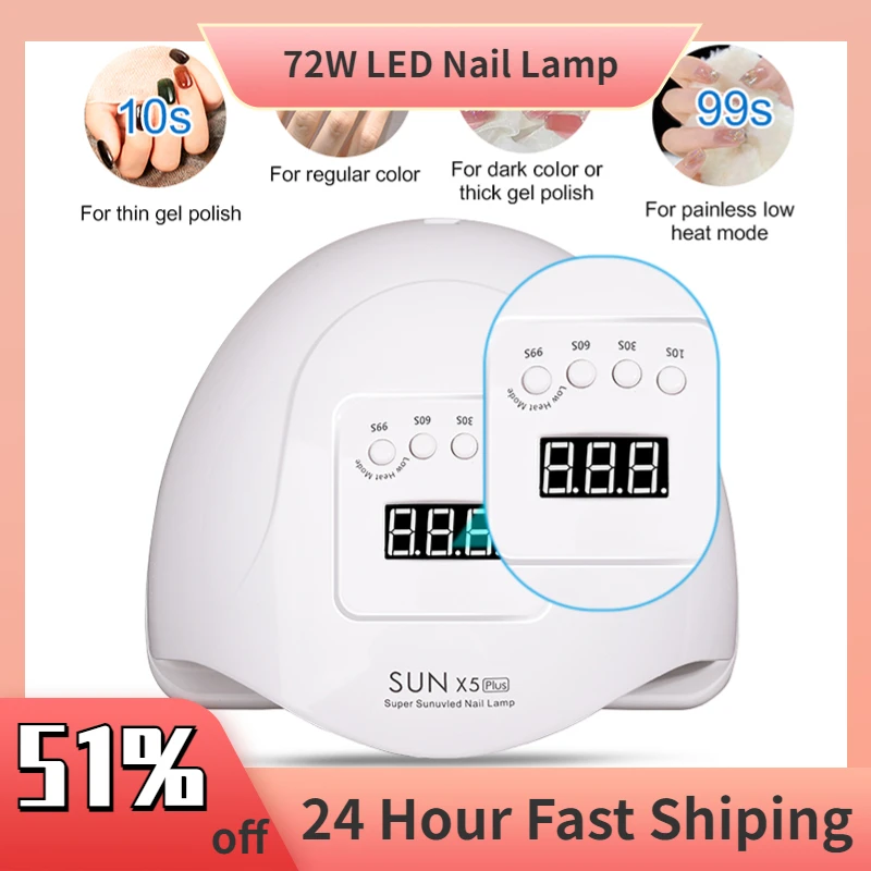 LED Nail Lamp For Manicure 72W Nail Dryer Machine UV Drying Lamp For Curing UV Gel Nail Polish With Motion Sensing LCD Display
LED Nail Lamp For Manicure 72W Nail Dryer Machine UV Drying Lamp For Curing UV Gel Nail Polish With Motion Sensing LCD Display