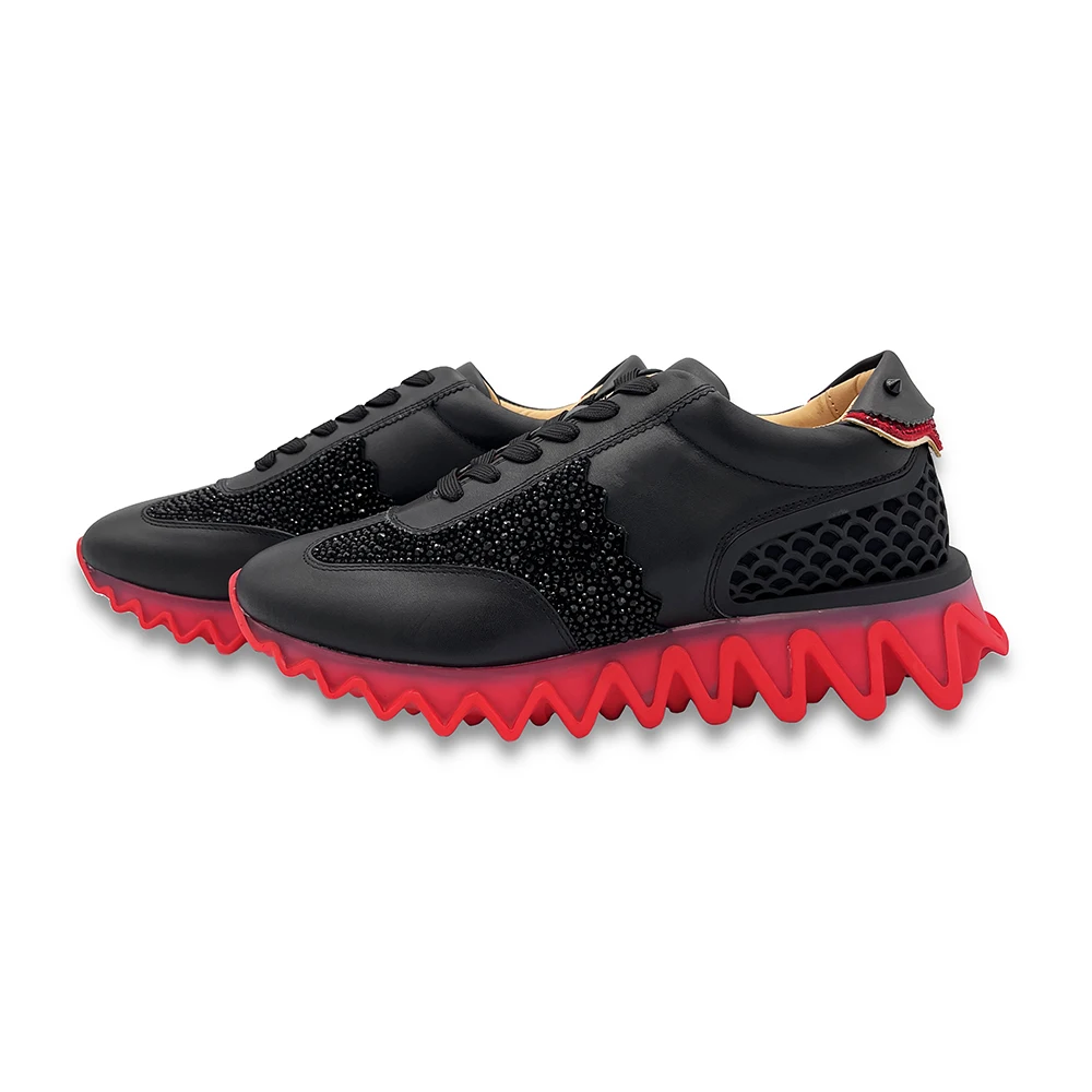 Luxury Rhinestones Rivet Spikes Thick Bottom Casual Shoes Genuine Cowhide Sneakers Height Increase Dad Shoes Women Men Trainers
Luxury Rhinestones Rivet Spikes Thick Bottom Casual Shoes Genuine Cowhide Sneakers Height Increase Dad Shoes Women Men Trainers