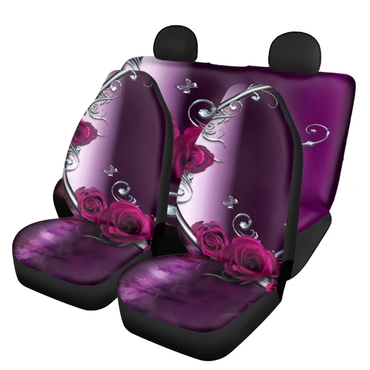Car Interior Seat Covers of Purple Roses Pattern Non-skid Durable Front and Back Car Seat Cushion Full Set Vehicle Seat Protect
Car Interior Seat Covers of Purple Roses Pattern Non-skid Durable Front and Back Car Seat Cushion Full Set Vehicle Seat Protect