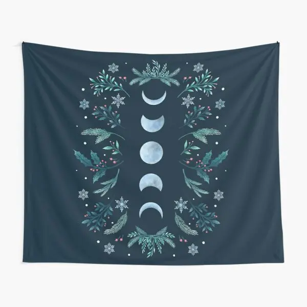 

Moonlit Garden Teal Snow Tapestry Yoga Beautiful Hanging Travel Colored Wall Bedroom Bedspread Living Mat Art Decor Decoration