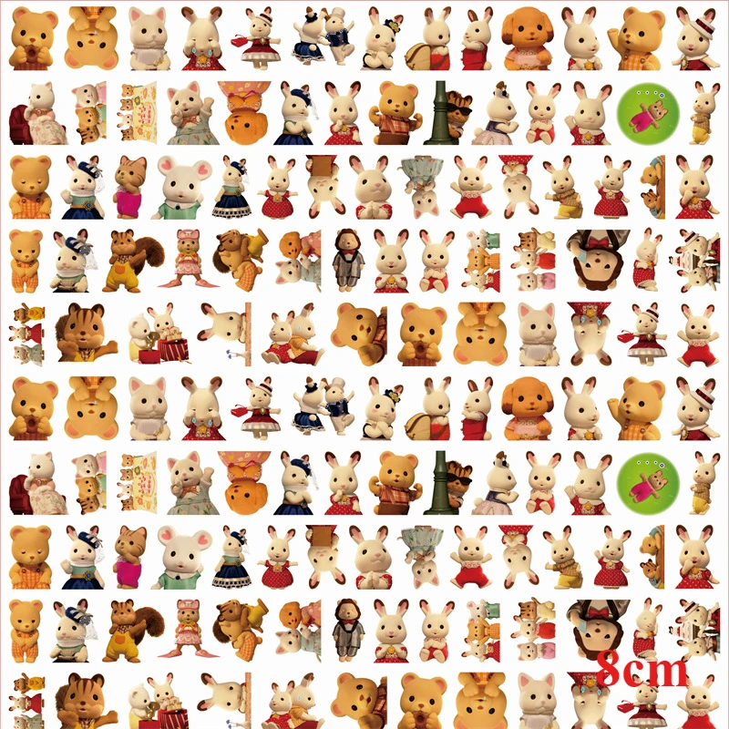 6 см/8 см MINISO аниме детали пряжка для ключей HelloKitty Sylvanian Families акриловые аксессуары