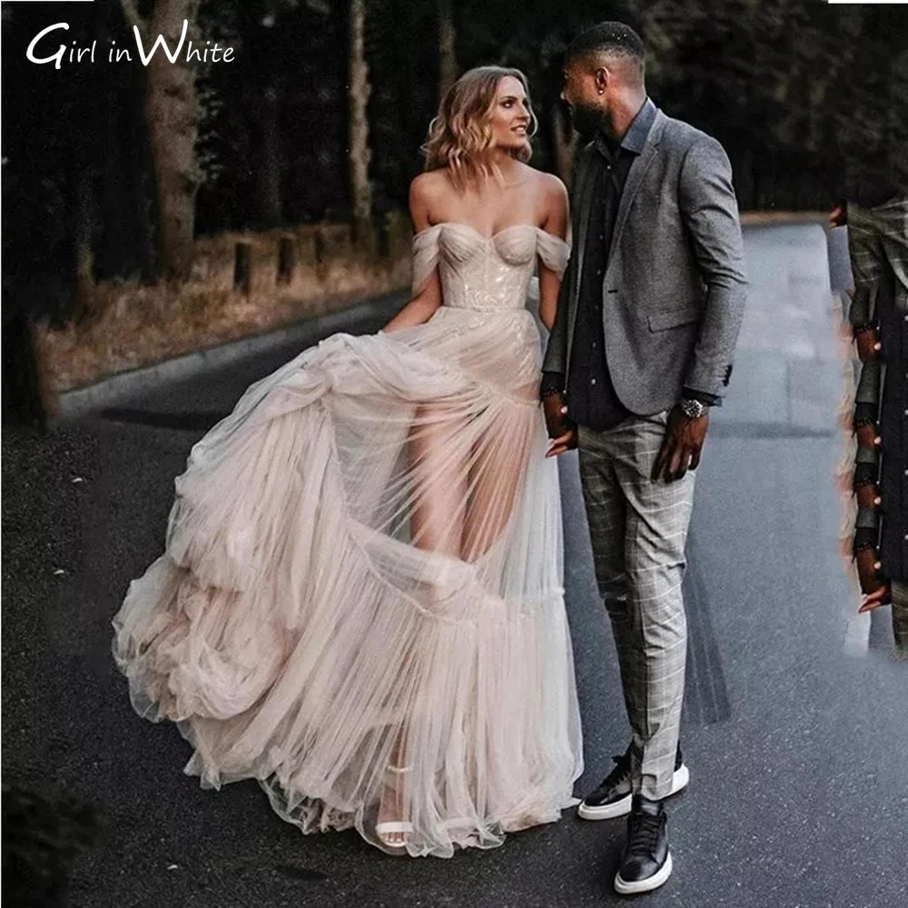Sexy See-through A-line Wedding Dress Off Shoulder Bridal Wedding Gown Sweetehart Tulle Bride Dresses Vestidos De Novia
Sexy See-through A-line Wedding Dress Off Shoulder Bridal Wedding Gown Sweetehart Tulle Bride Dresses Vestidos De Novia