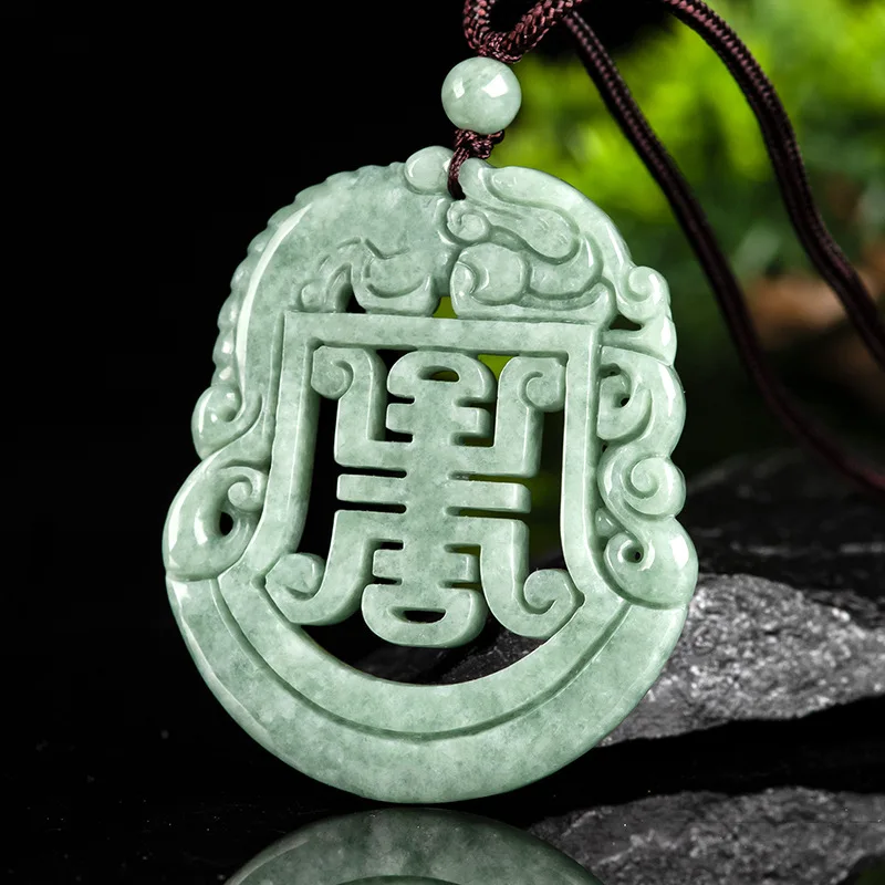 Mai Chuang/ Hand-carved/ Natural Jade Hollow Antique Longevity Brand Emerald Necklace Pendant Fine Jewelry Men and Women Amulets
Mai Chuang/ Hand-carved/ Natural Jade Hollow Antique Longevity Brand Emerald Necklace Pendant Fine Jewelry Men and Women Amulets