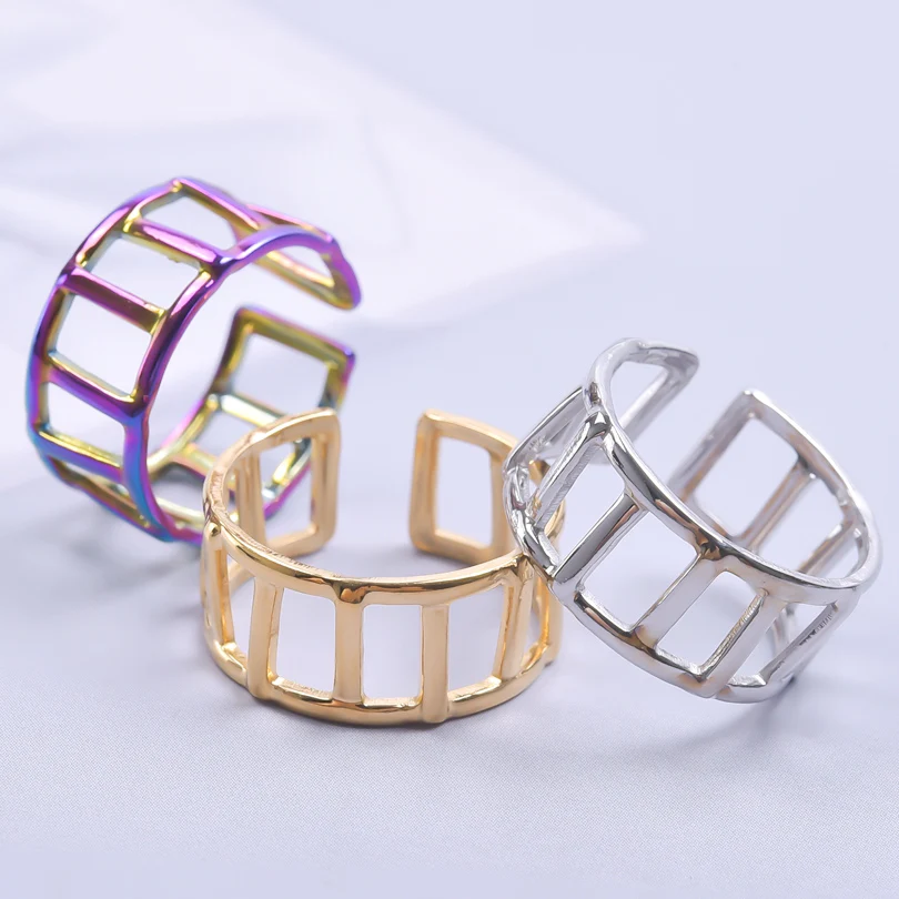 Charm Simple Stainless Steel Finger Ring for Women Irregular Hollow Adjustable Open Ring Temperament Geometric Stylish Jewelry
Charm Simple Stainless Steel Finger Ring for Women Irregular Hollow Adjustable Open Ring Temperament Geometric Stylish Jewelry