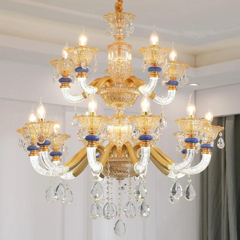 

Luxury Crystal Chandelier Creative Living Room Dining Room Bedroom Hanging Lamp Atmosphere Villa Lobby Suspension Luminaire