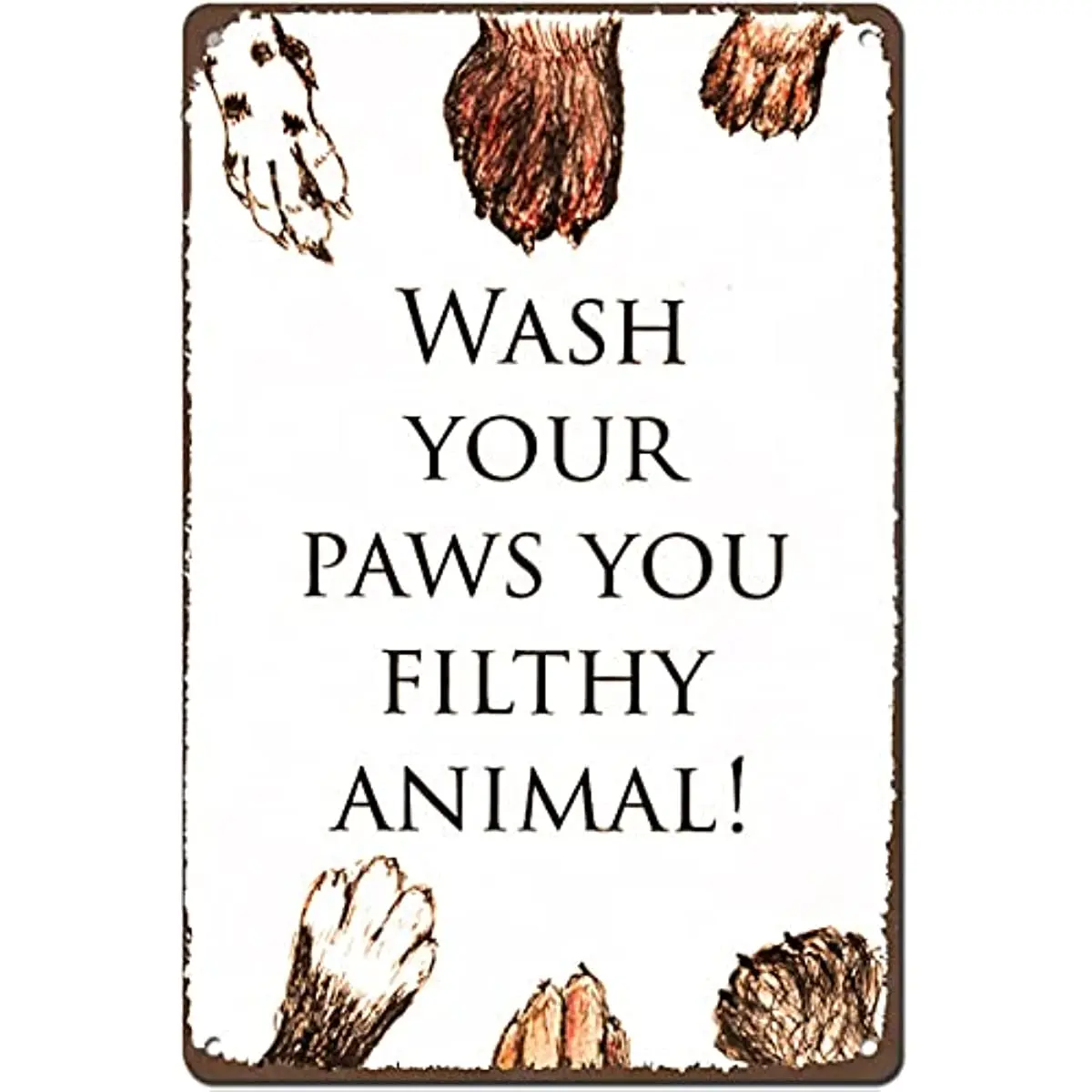 Vintage Wall Decor Wash Your Paws You Filthy Animal,Wash Your Hands Bathroom Toilet Wall Decor Home Decor Fun Art Metal Tin Sign
Vintage Wall Decor Wash Your Paws You Filthy Animal,Wash Your Hands Bathroom Toilet Wall Decor Home Decor Fun Art Metal Tin Sign