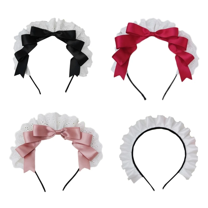 

2023 New Bows Headband Lolit Headband Bows Lolit Headpiece Bows Hairband Bowtie Headband Maid Headdress Bowknot Headband