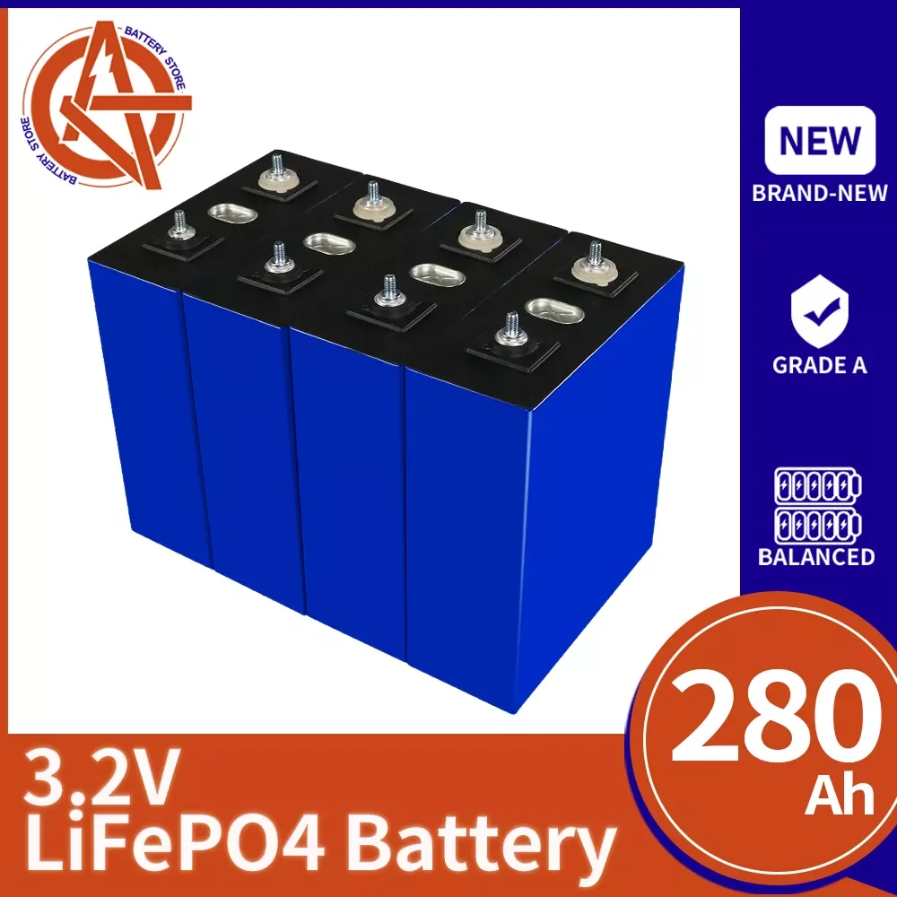 4/8/16/32PCS 280Ah Lifepo4 Battery 3.2V Deep Cycle Rechargeable Battery Pack Solar Energy System for 12V 24V 48V RV Golf Cart
4/8/16/32PCS 280Ah Lifepo4 Battery 3.2V Deep Cycle Rechargeable Battery Pack Solar Energy System for 12V 24V 48V RV Golf Cart