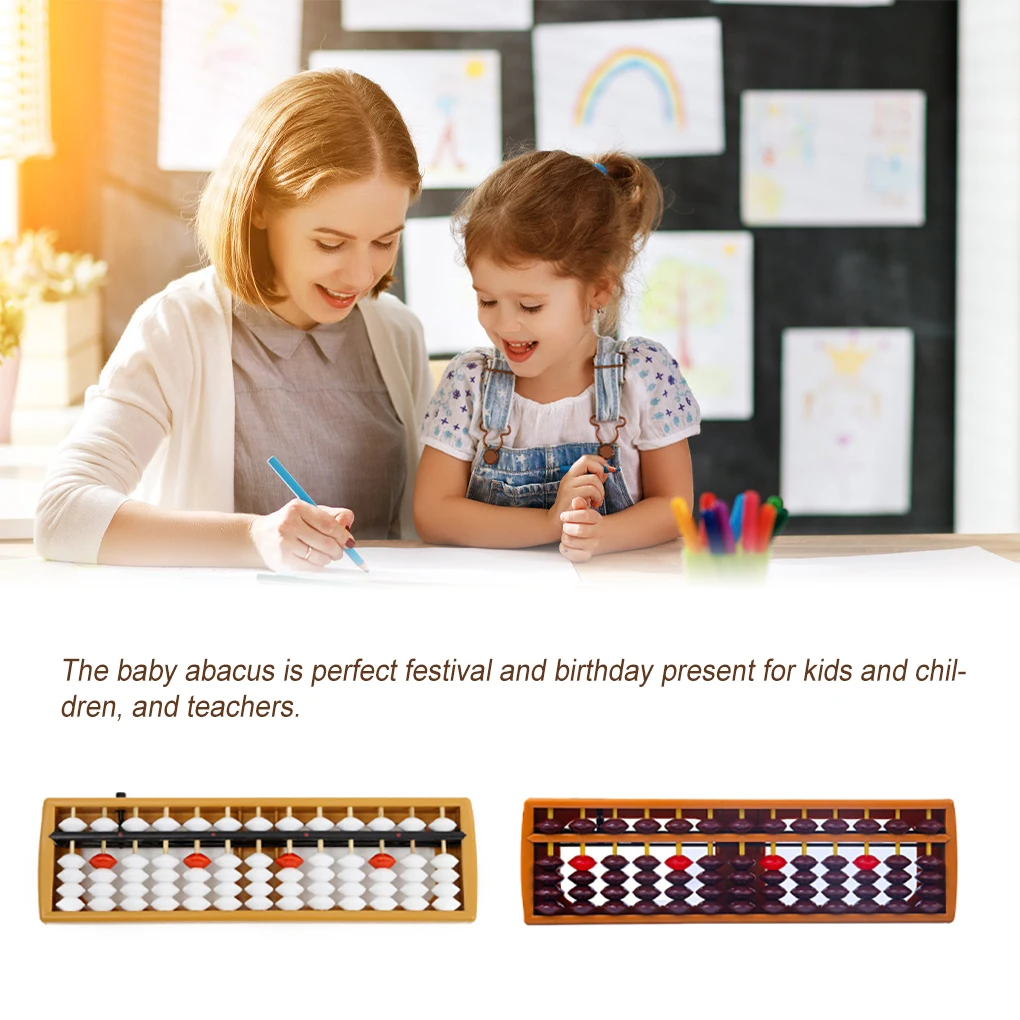 

Abacus Toy 13 Column Education Home Preschool Calculator Math Teaching Aids Play Toys Birthday Gifts Students White