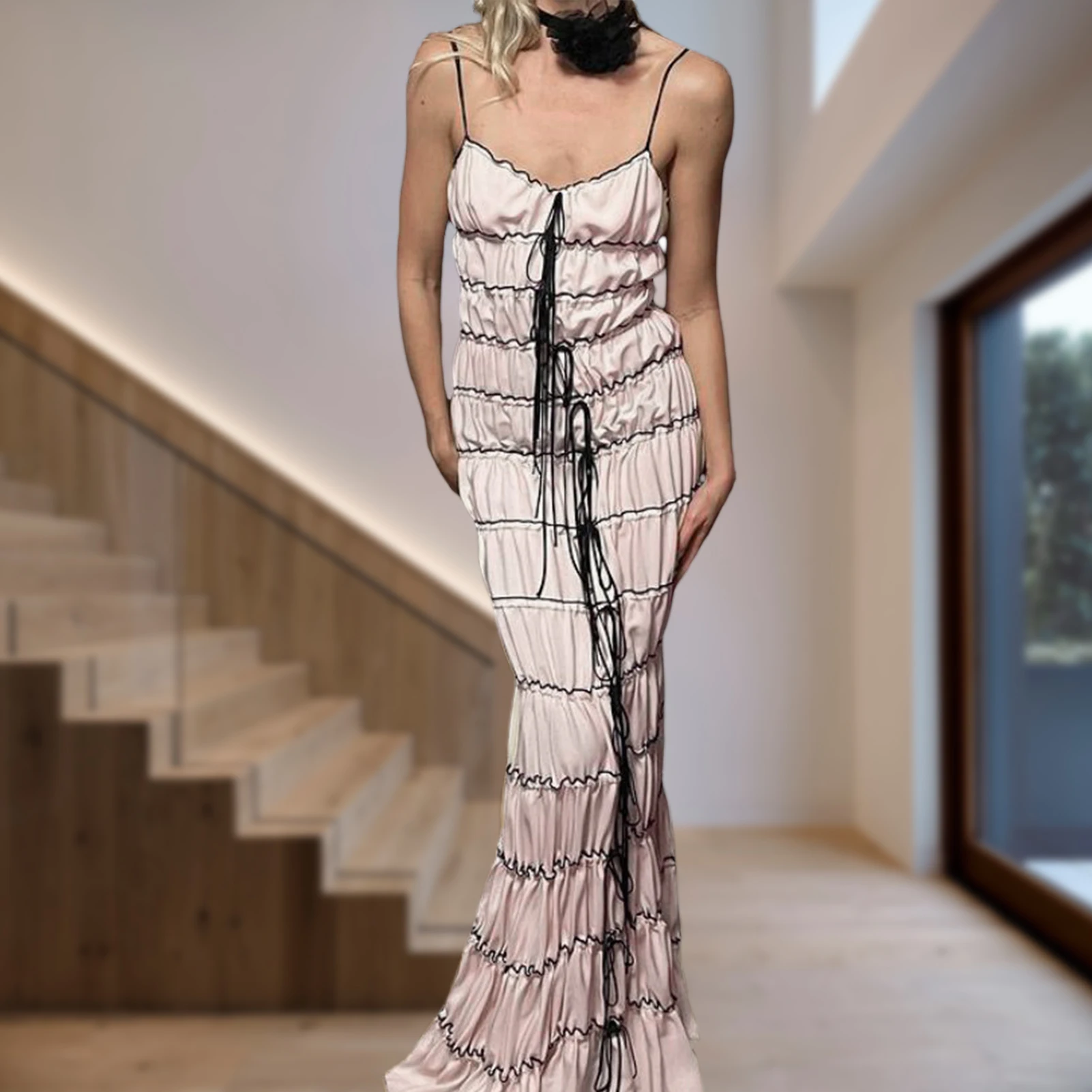 Women Spaghetti Strap Dress Sleeveless Ladies Summer Pleated Dress Backless Sexy Solid Color Cocktail Party Clothing
Women Spaghetti Strap Dress Sleeveless Ladies Summer Pleated Dress Backless Sexy Solid Color Cocktail Party Clothing