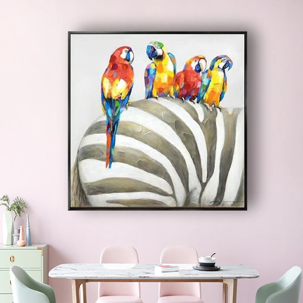 Hand Painted Parrot Oil Painting Modern Pop Zebra Canvas Art Wall Picture Hang For Home Decoration Animal Artwork New Original
Hand Painted Parrot Oil Painting Modern Pop Zebra Canvas Art Wall Picture Hang For Home Decoration Animal Artwork New Original
