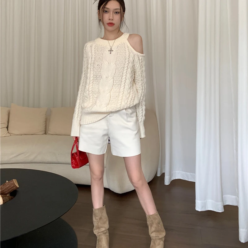 Loose Apricot Pullover Off Shoulder Twisted Sexy Sweater Women Korean Knitwear Autumn Sweet Slim Knitted Round Neck Top Female
Loose Apricot Pullover Off Shoulder Twisted Sexy Sweater Women Korean Knitwear Autumn Sweet Slim Knitted Round Neck Top Female
