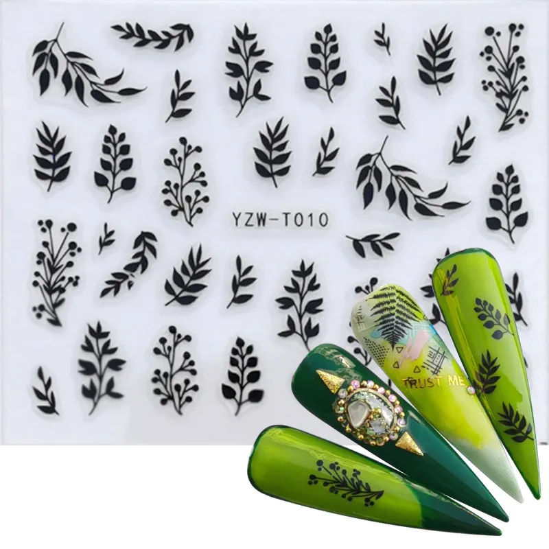 Black Leaves Design 3D Nail Stickers Holographics Gold Flowers Leaf Abstract Wave Lines Transfer Stickers DIY Manicure Stickers
Black Leaves Design 3D Nail Stickers Holographics Gold Flowers Leaf Abstract Wave Lines Transfer Stickers DIY Manicure Stickers