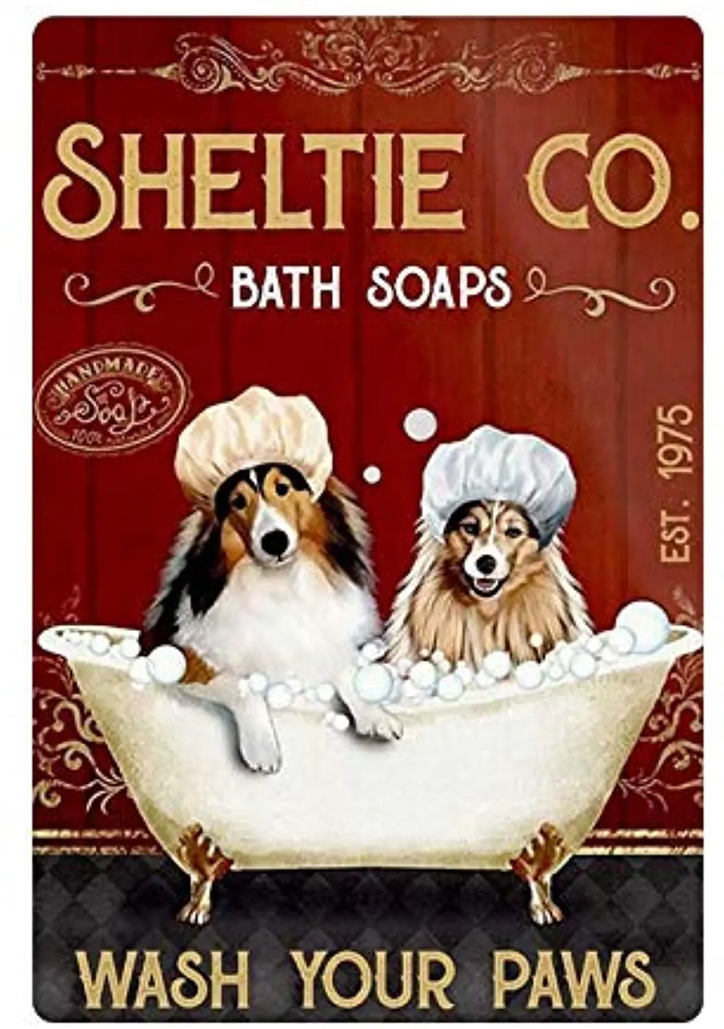 Bathroom Metal Tin Sign , Sheltie Bath Soap, Wash Your Paws ,Bathroom Metal Tin Sign , Metal Tin Sign Wall
Bathroom Metal Tin Sign , Sheltie Bath Soap, Wash Your Paws ,Bathroom Metal Tin Sign , Metal Tin Sign Wall