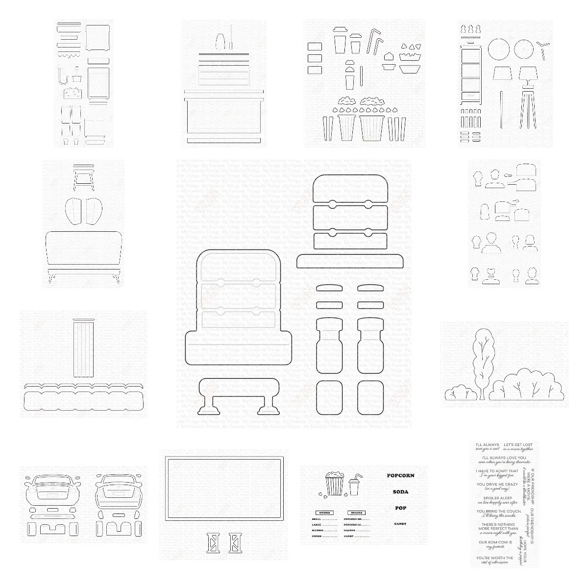 2023 New Scrapbooking Decorative Stamp Stencil Movie Snacks Scrapbook Diy Gift Card Craft Metal Cutting Dies
2023 New Scrapbooking Decorative Stamp Stencil Movie Snacks Scrapbook Diy Gift Card Craft Metal Cutting Dies