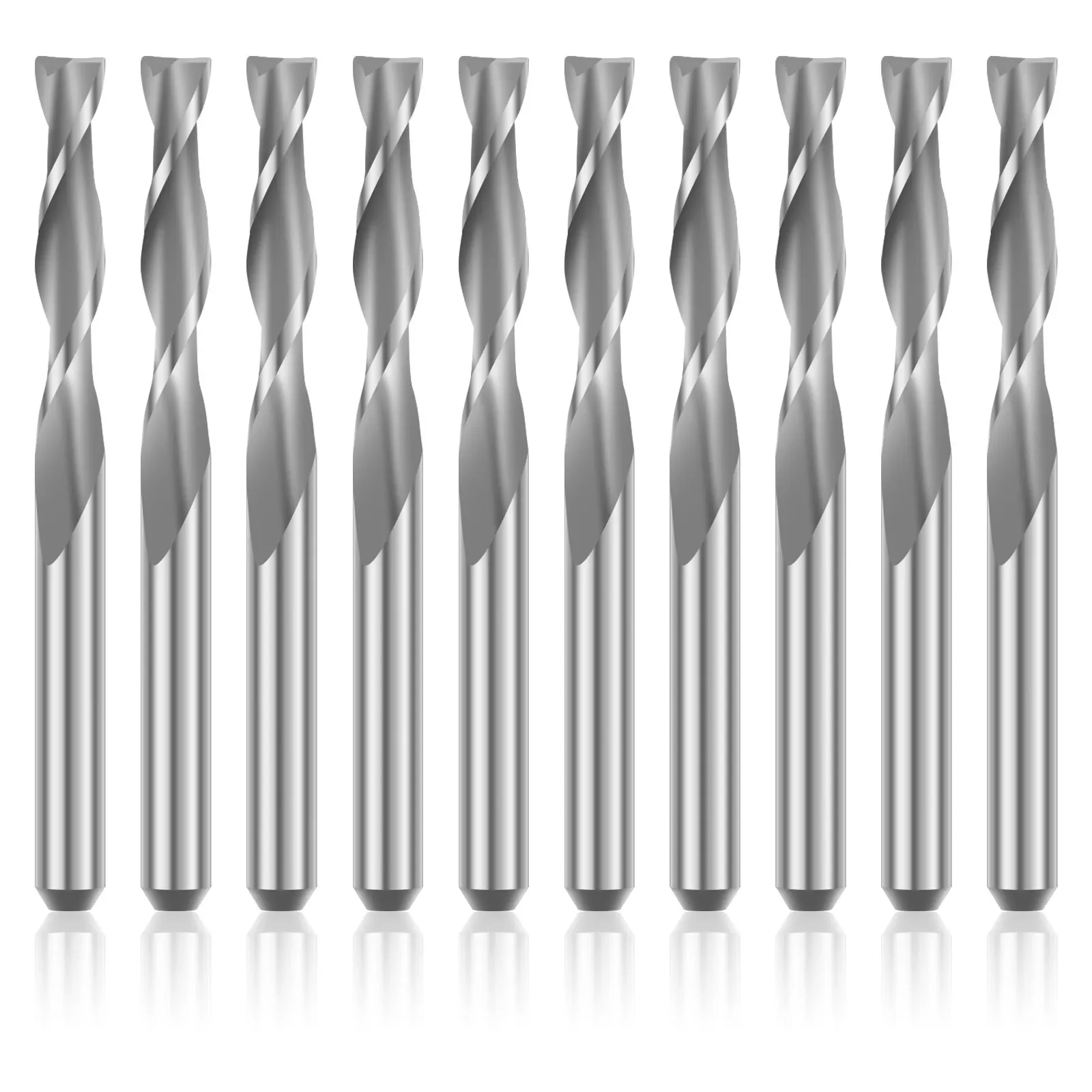 10Pcs End Mill Bits Set Hard Alloy 1/8 Inch Shank Spiral Router Bit Sharp Wear Resistant Upcut Milling Cutter Woodworking Tool 
10Pcs End Mill Bits Set Hard Alloy 1/8 Inch Shank Spiral Router Bit Sharp Wear Resistant Upcut Milling Cutter Woodworking Tool