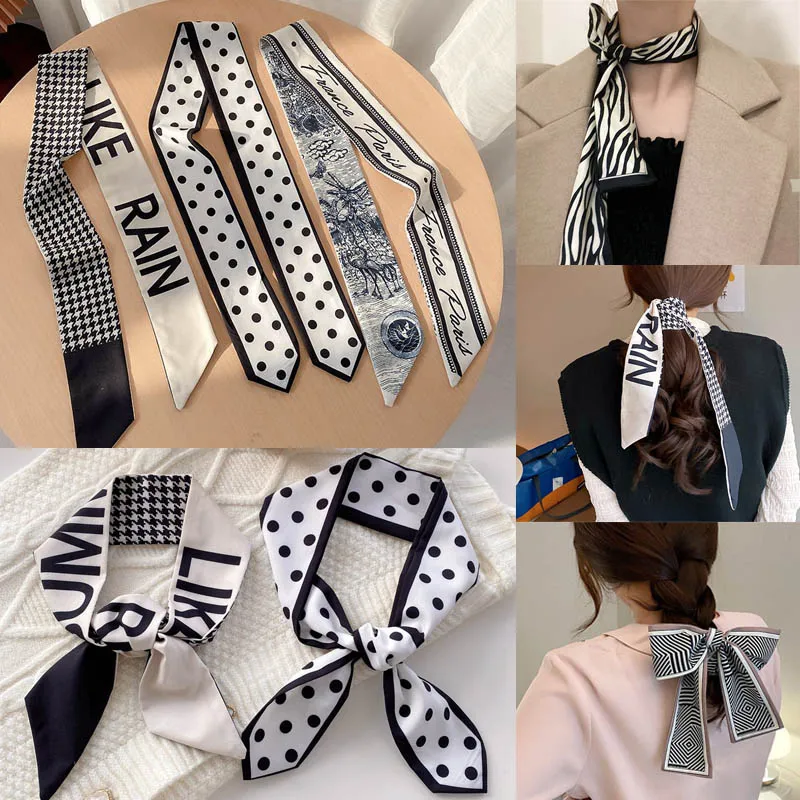 French Retro Letters Hair Streamer Silk Feeling Scarf Handle Bag Ribbons Women Ponytail Holder Multi-use Hair Bands Accessories
French Retro Letters Hair Streamer Silk Feeling Scarf Handle Bag Ribbons Women Ponytail Holder Multi-use Hair Bands Accessories