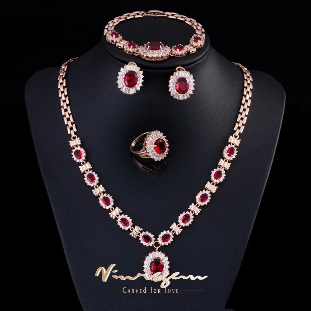 Vinregem Bohemia Synthesis Ruby Sapphire Emerald Gem Anniversary Ring/Necklaces/Earrings/Bracelets for Women Jewelry Set 4Pcs
Vinregem Bohemia Synthesis Ruby Sapphire Emerald Gem Anniversary Ring/Necklaces/Earrings/Bracelets for Women Jewelry Set 4Pcs