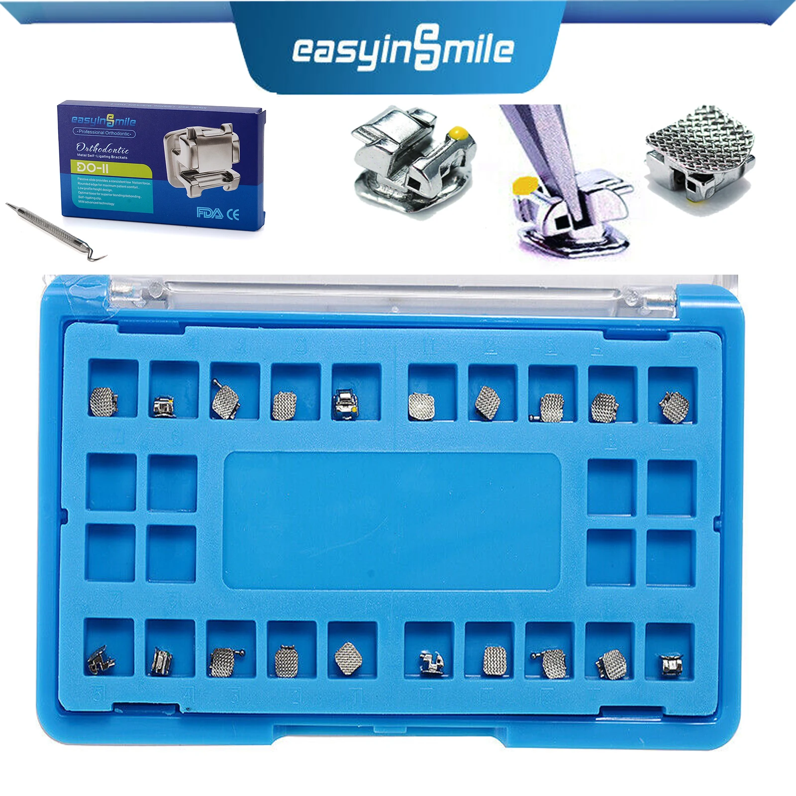 Easyinsmile Dental Material for Metal Self Ligating Orhto Bracket Mini Braces Roth / MBT 345 022
Easyinsmile Dental Material for Metal Self Ligating Orhto Bracket Mini Braces Roth / MBT 345 022