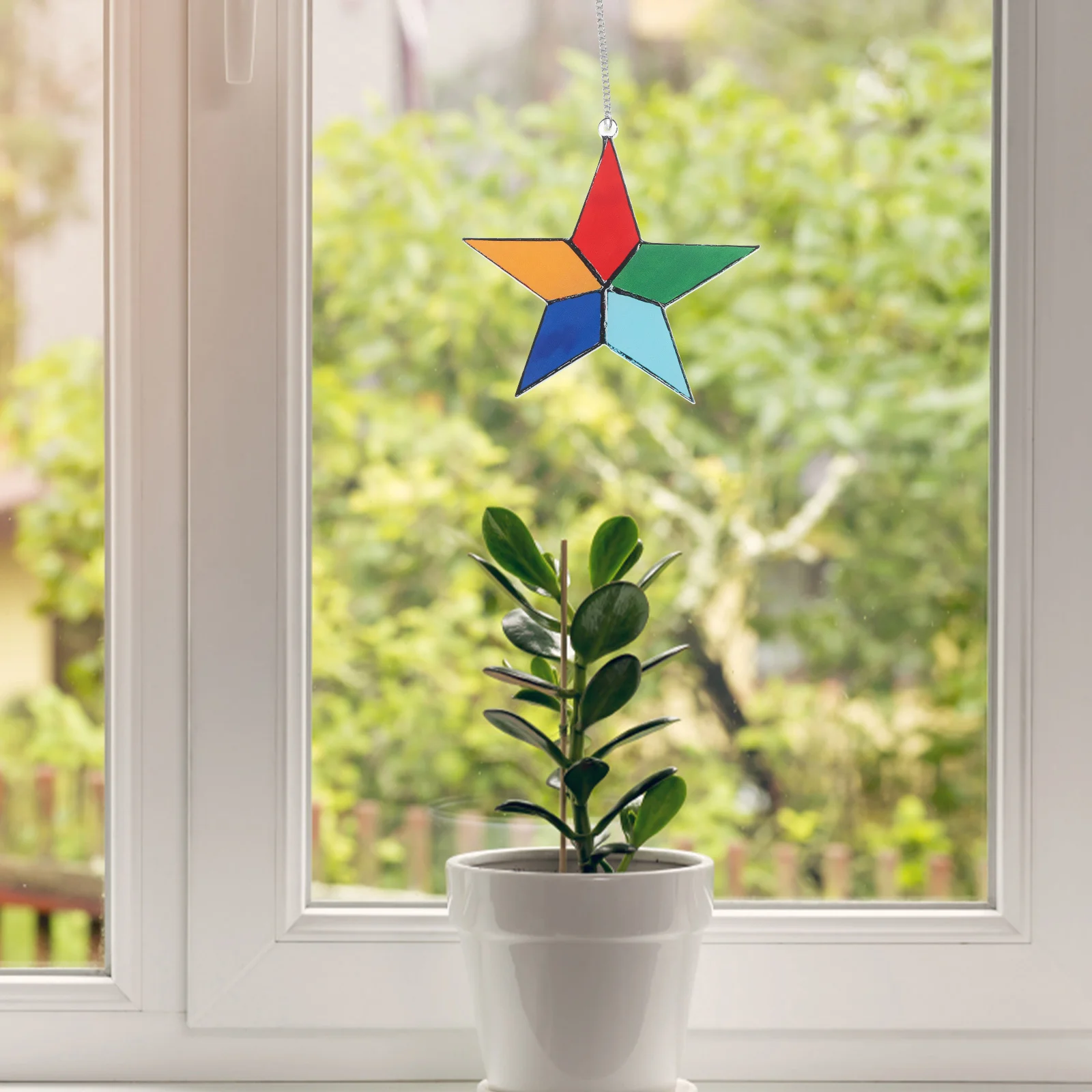 Home Accents Decor Window Hangings Adornment Manual 13X12.5CM Acrylic Suncatcher Colored Iron Chain Star Shaped
Home Accents Decor Window Hangings Adornment Manual 13X12.5CM Acrylic Suncatcher Colored Iron Chain Star Shaped