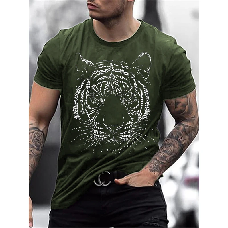 Fashion Men's Clothing High Quality Oversized Tee y2k Tiger Rhinestone Designer Short Sleeve Tops Party Casual Street T-Shirt
Fashion Men's Clothing High Quality Oversized Tee y2k Tiger Rhinestone Designer Short Sleeve Tops Party Casual Street T-Shirt