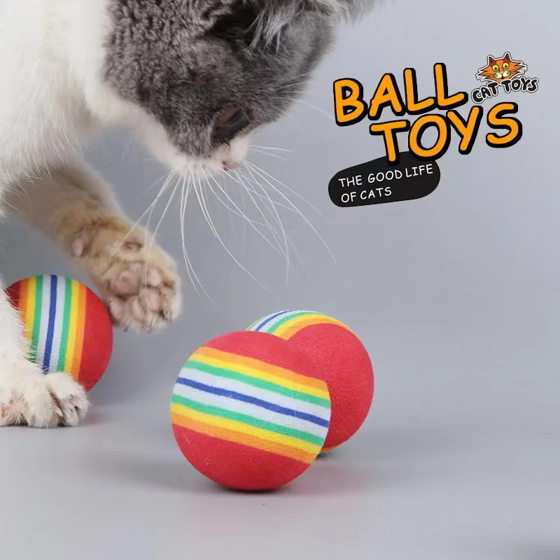 EVA Rainbow Ball Cat Toy Stripe Foam Ball Dog Toy Cat Rainbow Ball Pet Supplies Pet Cat Toys Interactive Pet Products for Cats
EVA Rainbow Ball Cat Toy Stripe Foam Ball Dog Toy Cat Rainbow Ball Pet Supplies Pet Cat Toys Interactive Pet Products for Cats