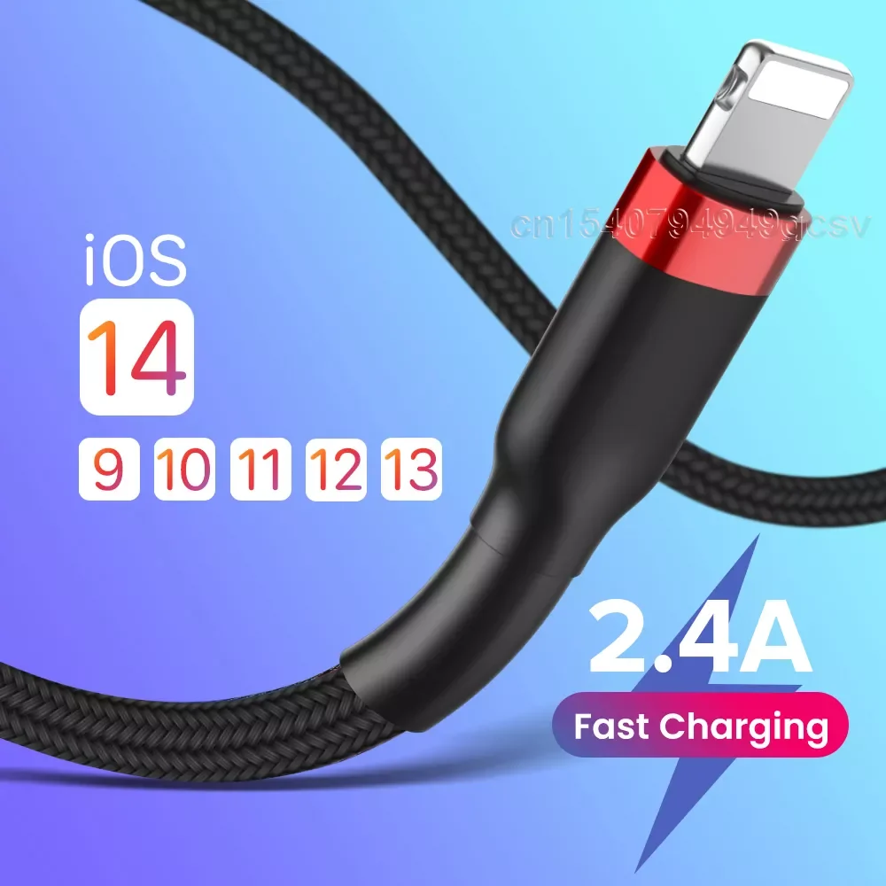Nylon USB Data Cable USB A To 8 Pin Kable For iPhone Charger 2.4A Fast Charging Cord For iPhone 13 12 11 Pro
Nylon USB Data Cable USB A To 8 Pin Kable For iPhone Charger 2.4A Fast Charging Cord For iPhone 13 12 11 Pro