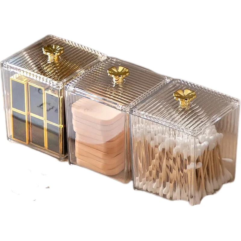 

Cotton Swab Cotton Pad Storage Box Desktop Dresser Dustproof and Transparent Facial Wipe Lipstick Cosmetics Box Acrylic