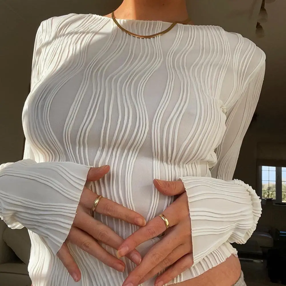 Anti-pilling Trendy Autumn Fashion Ruched Cropped Top Shrink Resistant Bodycon Blouse Solid Color Streetwear
Anti-pilling Trendy Autumn Fashion Ruched Cropped Top Shrink Resistant Bodycon Blouse Solid Color Streetwear