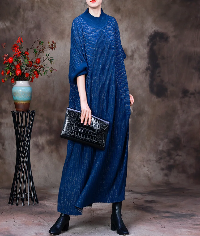 Women Knitted Patchwork Long Dress Balonimo Solid Color Bat Sleeve Loose Autumn Robes New Soft High Quality Wool Dress Female
Women Knitted Patchwork Long Dress Balonimo Solid Color Bat Sleeve Loose Autumn Robes New Soft High Quality Wool Dress Female