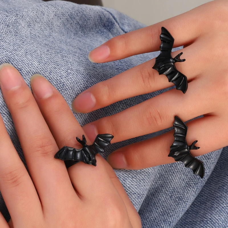 1pc Vintage Bat Rings for Women Gothic Simple Adjustable Animal Black Finger Opening Ring Punk Party Fashion Jewelry Accessories 
1pc Vintage Bat Rings for Women Gothic Simple Adjustable Animal Black Finger Opening Ring Punk Party Fashion Jewelry Accessories