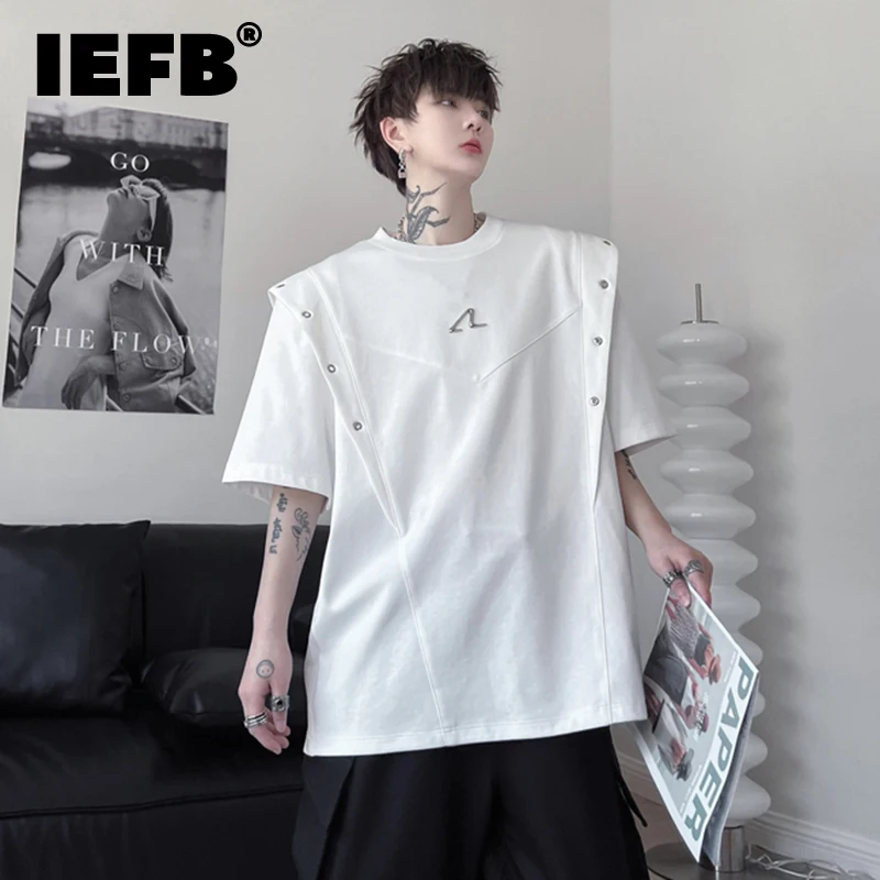 IEFB Men's Summer Structure Spliced T-shirts Fashion Metal Design Loose Male Short Sleeve Tops High Street Casual Clothing 9C234
IEFB Men's Summer Structure Spliced T-shirts Fashion Metal Design Loose Male Short Sleeve Tops High Street Casual Clothing 9C234