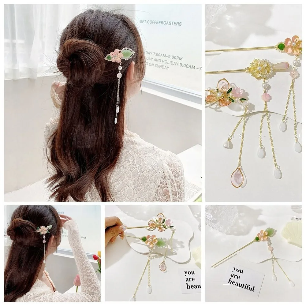 Headwear Cheongsam Tassel Flower Pearl Ancient Style Hairpin Metal Hairpin Hanfu Hair Sticks Chinese Style Headwear
Headwear Cheongsam Tassel Flower Pearl Ancient Style Hairpin Metal Hairpin Hanfu Hair Sticks Chinese Style Headwear
