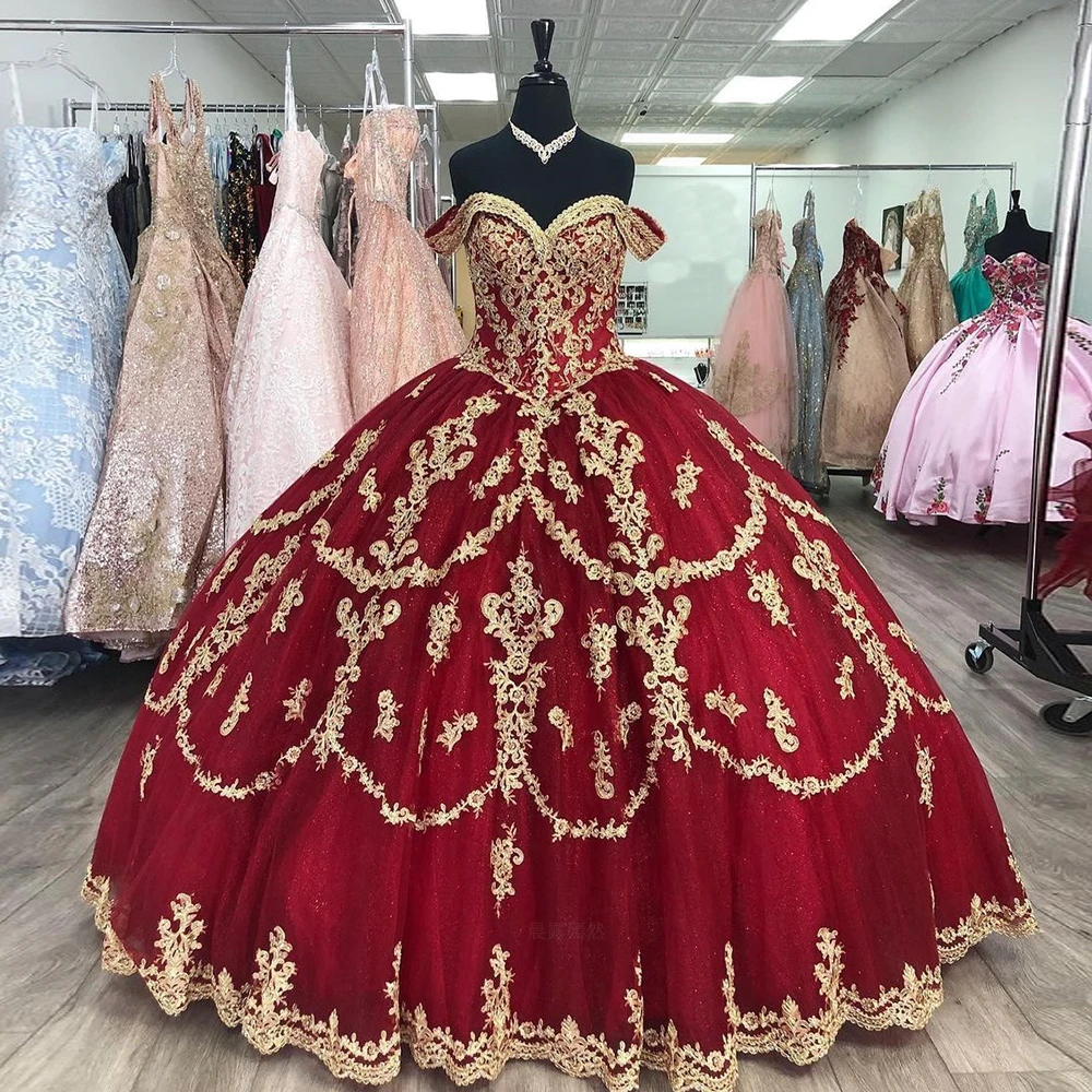 Sexy Exquisite Quinceanera Dresses Mexican Off-Shoulder Applique Long Puffy Ball Gowns A-Line Red Princess Vestidos De XV Anos
Sexy Exquisite Quinceanera Dresses Mexican Off-Shoulder Applique Long Puffy Ball Gowns A-Line Red Princess Vestidos De XV Anos