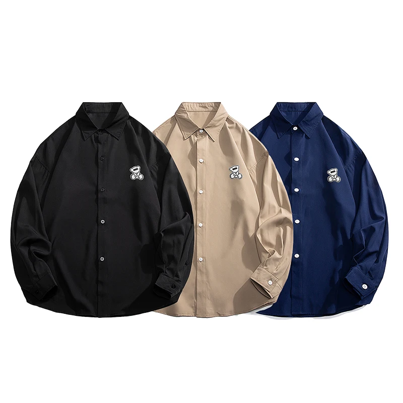 Unisex Clothing Leisure Long-Sleeved Shirt Fashion Printed Bear Youth Couple's Clothes Solid Color Single-Breasted Student Shirt
Unisex Clothing Leisure Long-Sleeved Shirt Fashion Printed Bear Youth Couple's Clothes Solid Color Single-Breasted Student Shirt