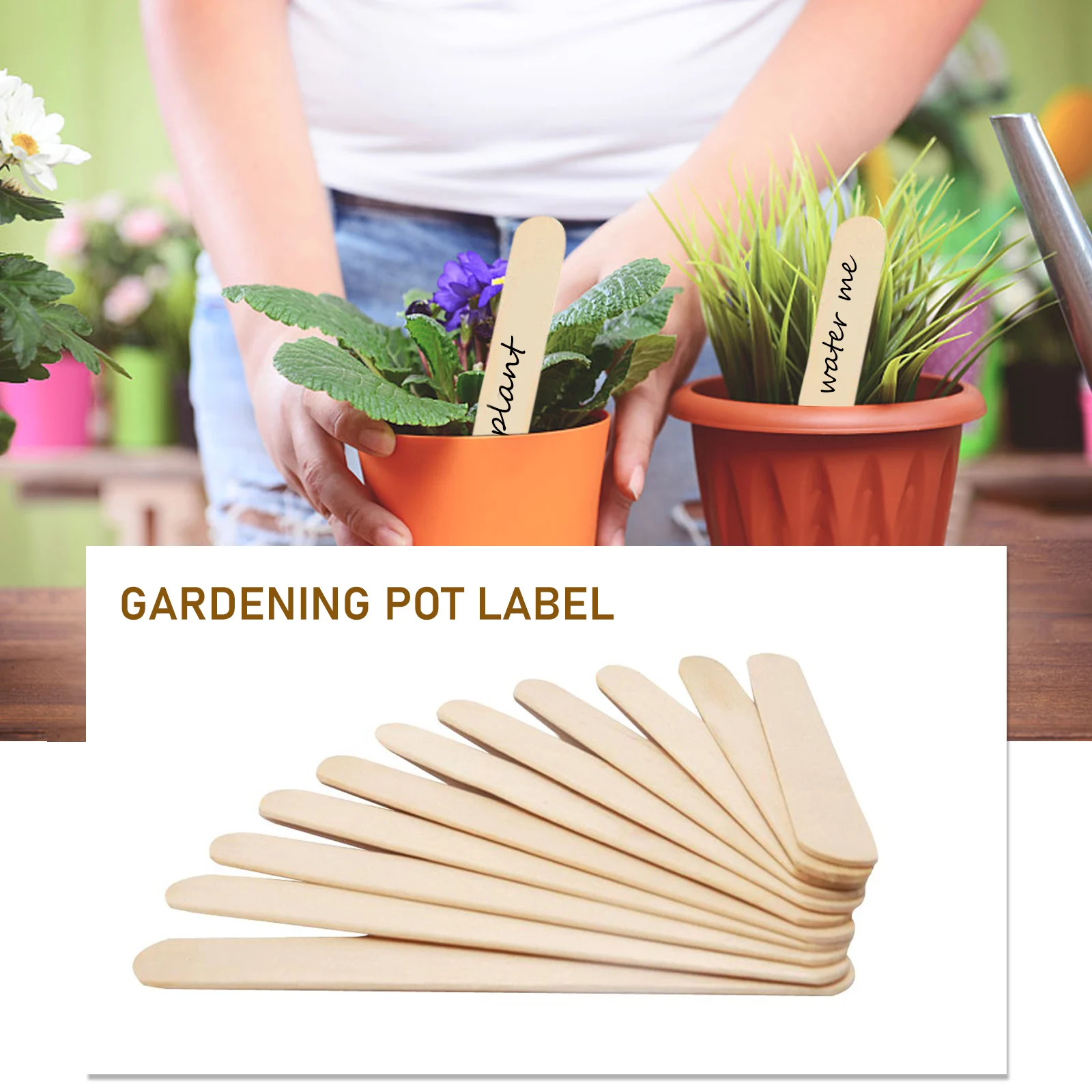 50Pcs Wooden Garden Plant Labels Plastic Plant Tags Nursery Markers Flower Thick Tag Pots Seedling Labels Tray Mark Tools
50Pcs Wooden Garden Plant Labels Plastic Plant Tags Nursery Markers Flower Thick Tag Pots Seedling Labels Tray Mark Tools