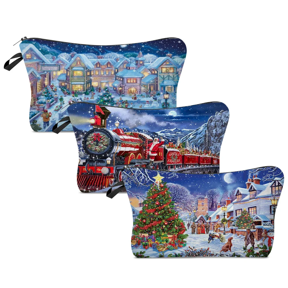 Женская портативная косметичка, сумка для мытья с рождественским принтом, дорожная сумка для хранения, органайзер для туалетных принадлежн... 
Женская портативная косметичка, сумка для мытья с рождественским принтом, дорожная сумка для хранения, органайзер для туалетных принадлежн...