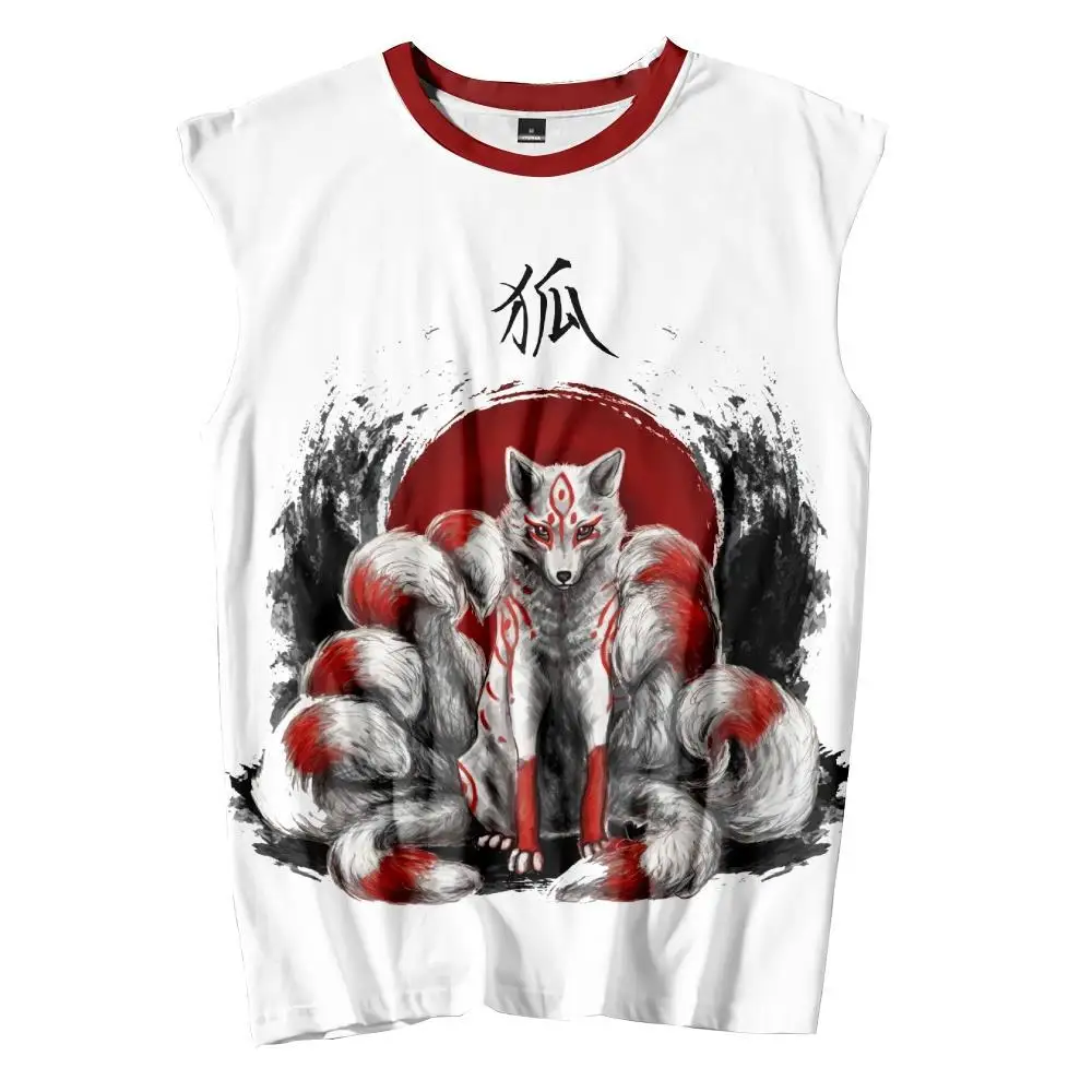 Мужская Тренировочная повседневная майка с принтом белой лисы, спортивная одежда без рукавов, спортивная одежда, жилет для фитнеса 
Мужская Тренировочная повседневная майка с принтом белой лисы, спортивная одежда без рукавов, спортивная одежда, жилет для фитнеса