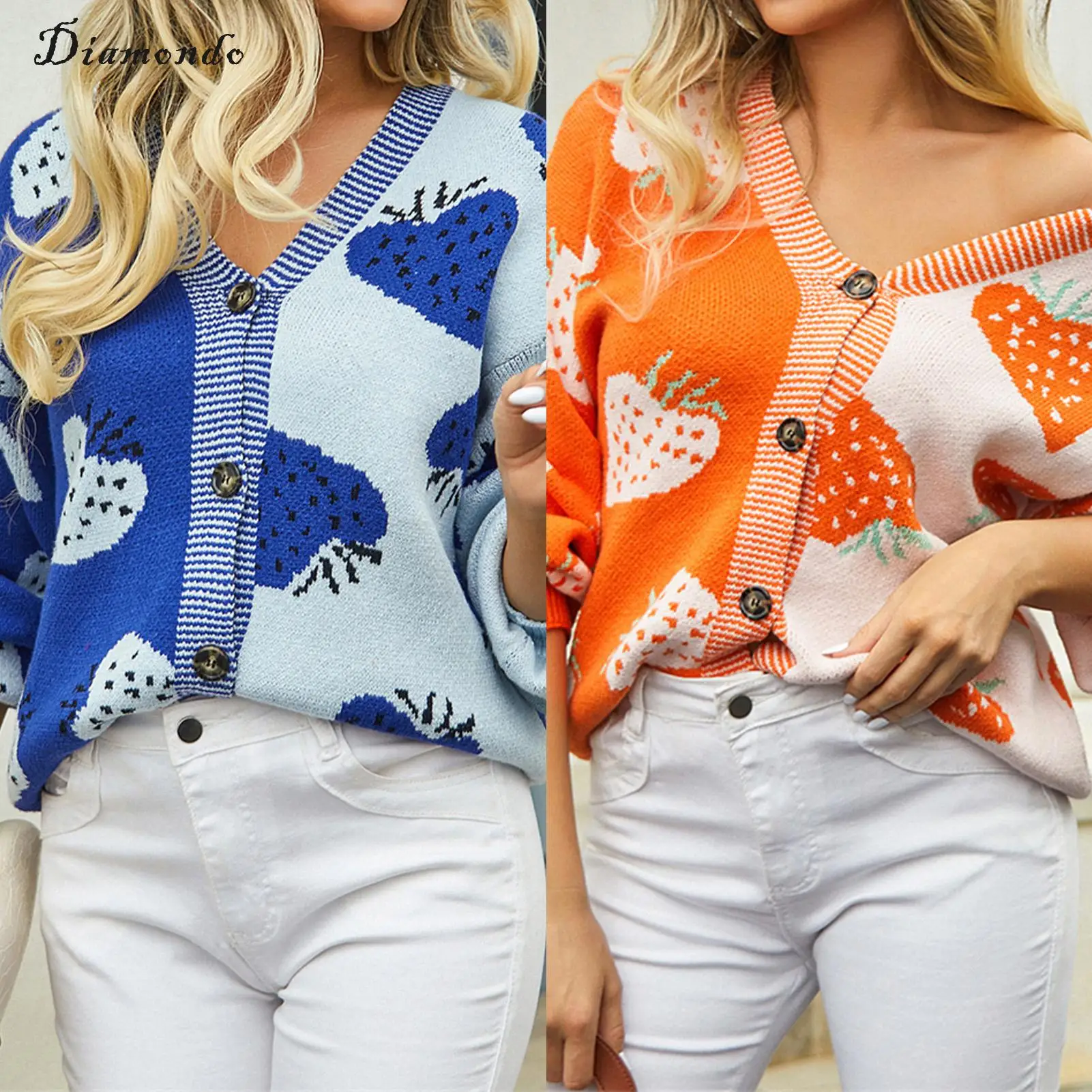 Women Knit Cardigan Sweaters Casual Strawberry Print Long Sleeve Sweaters Elegant Loose Soft Cozy Autumn Winter Coats
Women Knit Cardigan Sweaters Casual Strawberry Print Long Sleeve Sweaters Elegant Loose Soft Cozy Autumn Winter Coats