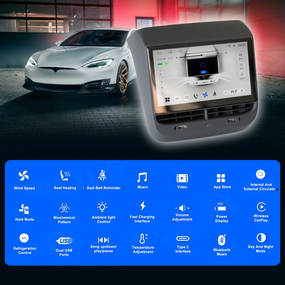 Car Rear Touch Screen MP5 Video Player Entertainment System Climate Control For Tesla Model 3/Y Rear Seat Stereo Video Player
Car Rear Touch Screen MP5 Video Player Entertainment System Climate Control For Tesla Model 3/Y Rear Seat Stereo Video Player
